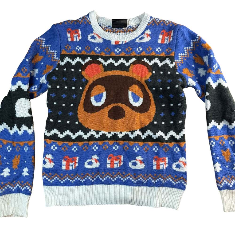 Animal Crossing Tom Nook Holiday Ugly Christmas Sweater Geeknet Size M